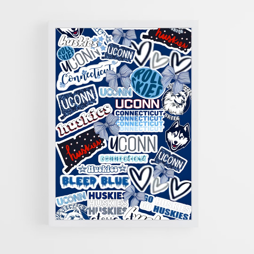 Poster Stickers Uconn – affiche Basketball (vue 3)